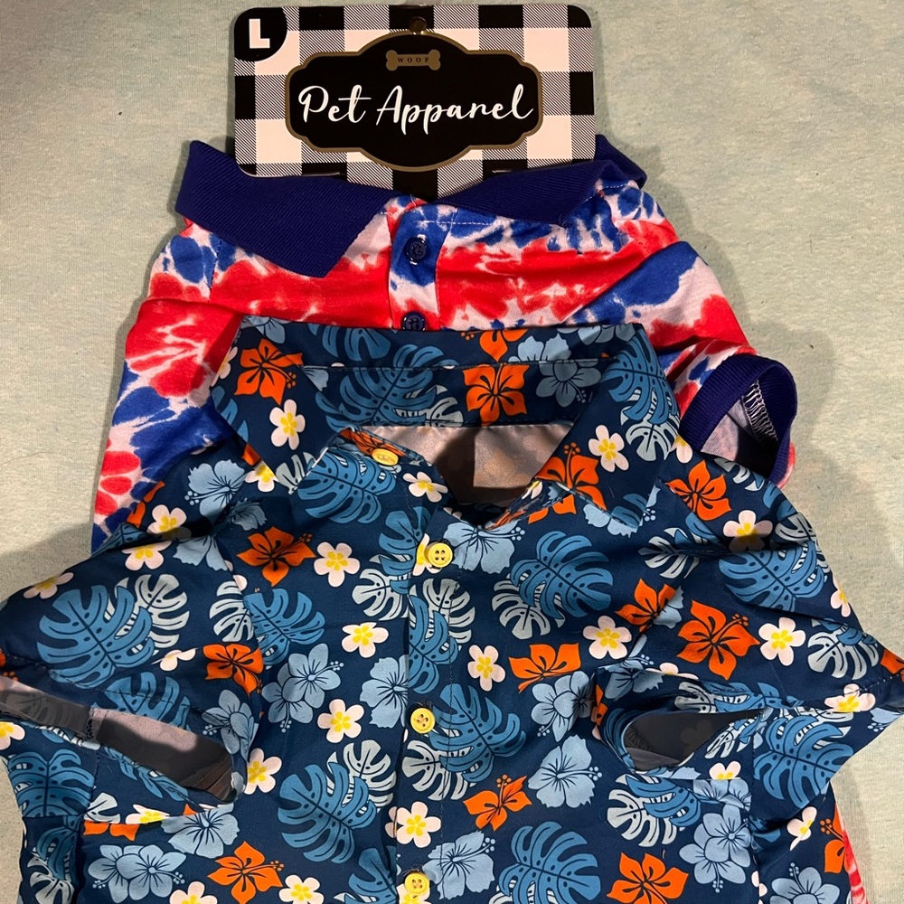 *BRAND NEW* Package of TWO pet shirts- size LARGE